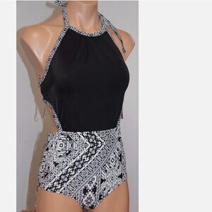 New Coco Rave Swimsuit 1 one piece Sz S 32B/C High Neck Black
